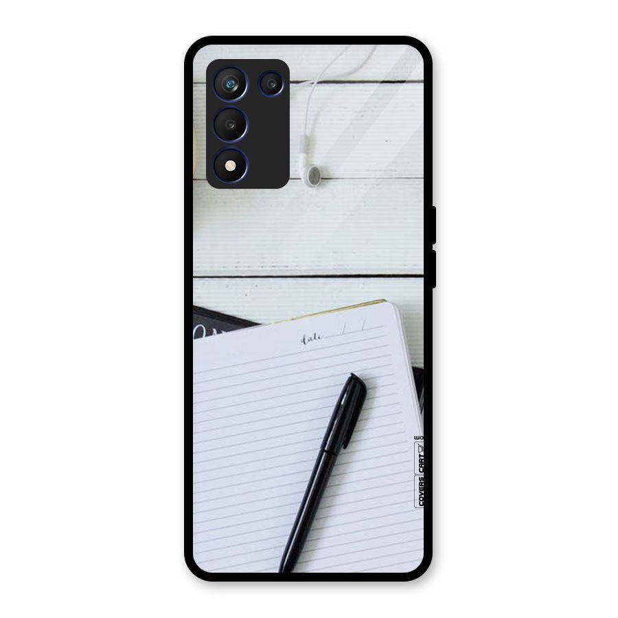 Headphones Notes Glass Back Case for Realme 9 5G Speed