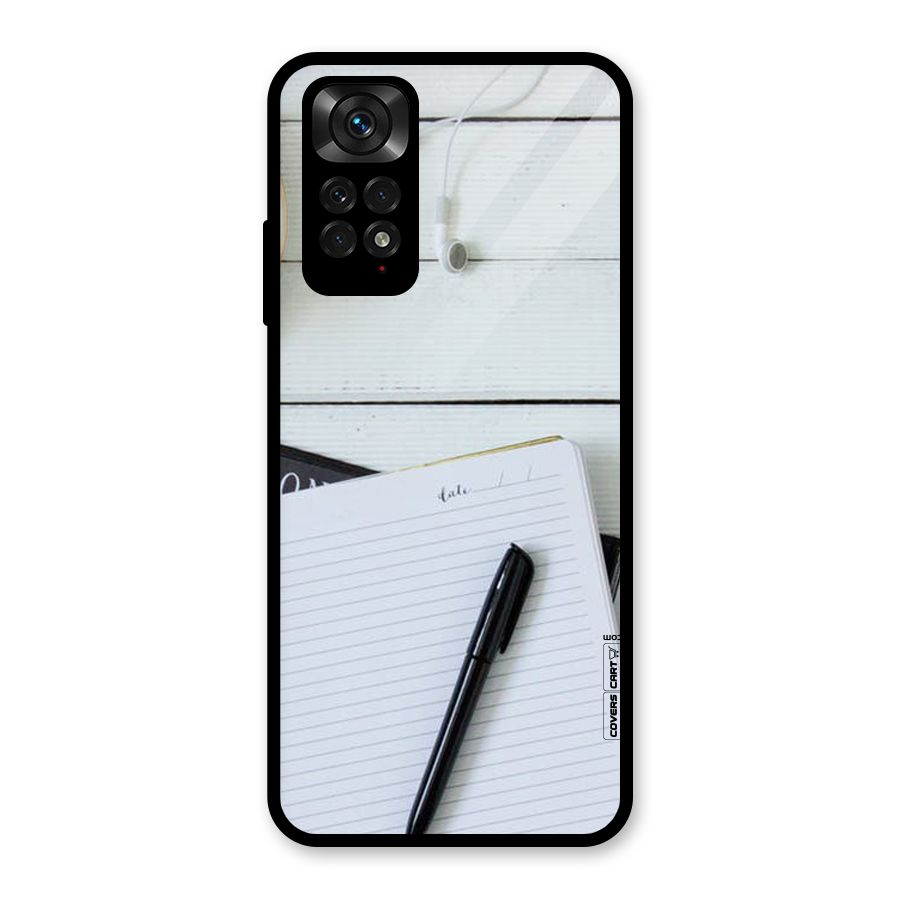 Headphones Notes Glass Back Case for Redmi Note 11S