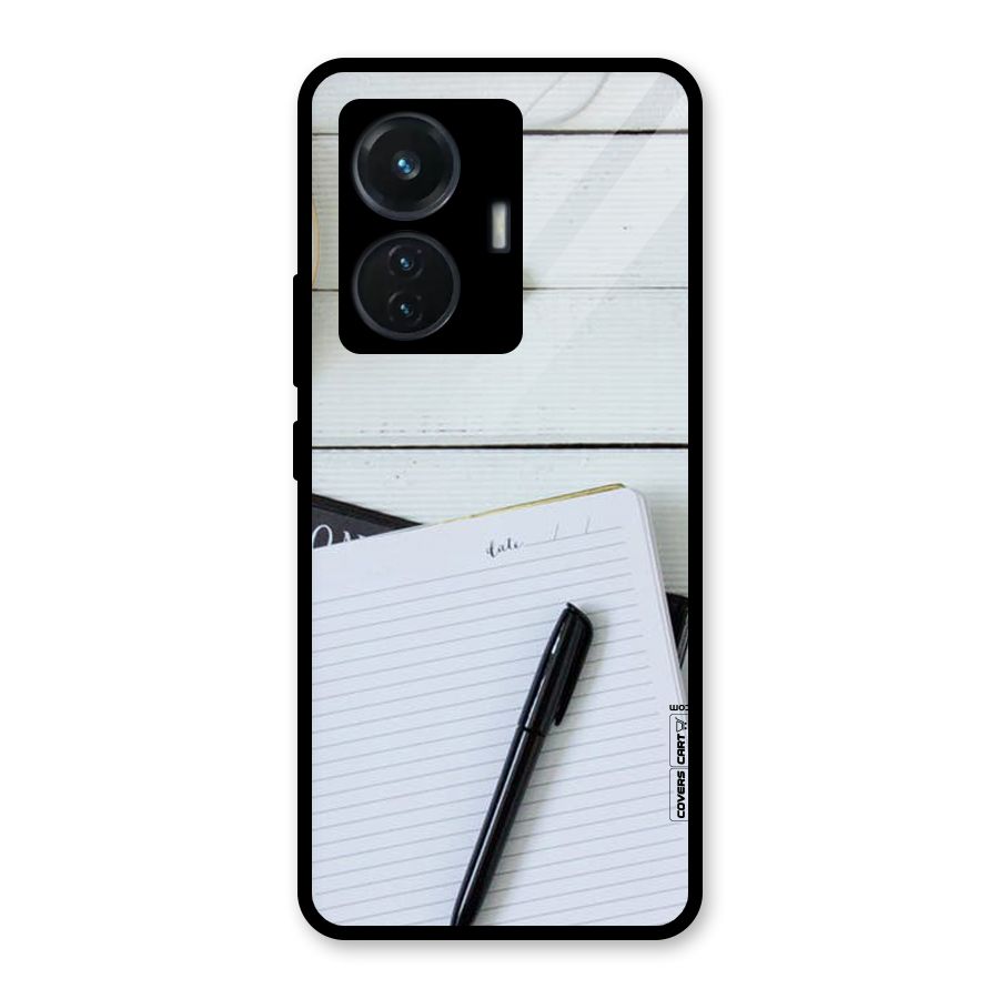 Headphones Notes Glass Back Case for Vivo T1 44W