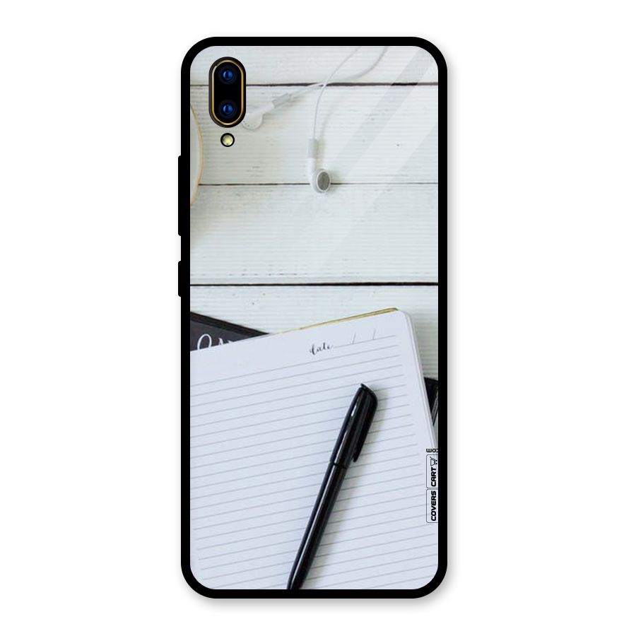 Headphones Notes Glass Back Case for Vivo V11 Pro