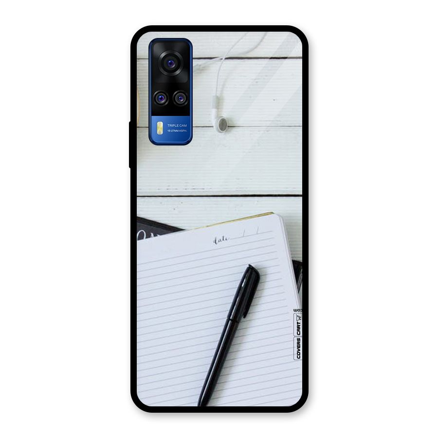 Headphones Notes Glass Back Case for Vivo Y31