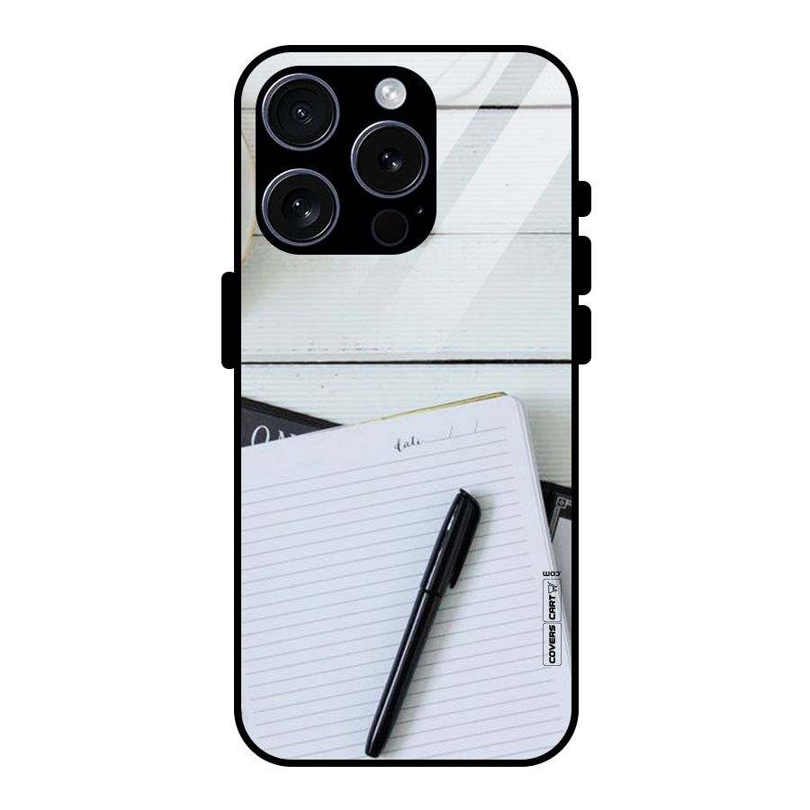 Headphones Notes Glass Back Case for iPhone 15 Pro