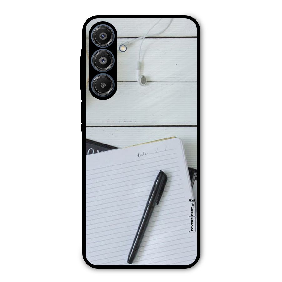 Headphones Notes Metal Back Case for Galaxy A16 5G