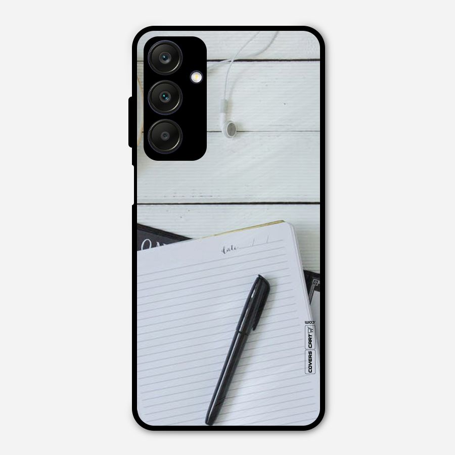 Headphones Notes Metal Back Case for Galaxy A25 5G