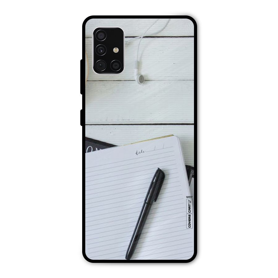 Headphones Notes Metal Back Case for Galaxy A51