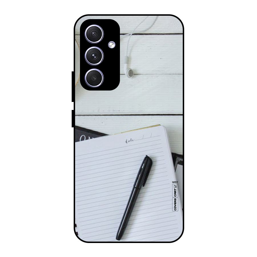 Headphones Notes Metal Back Case for Galaxy A54