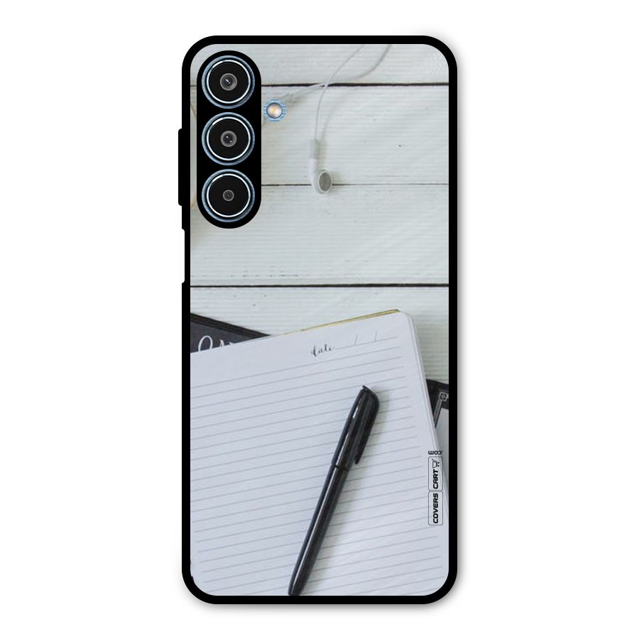 Headphones Notes Metal Back Case for Galaxy M35