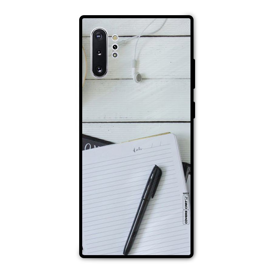 Headphones Notes Metal Back Case for Galaxy Note 10 Plus