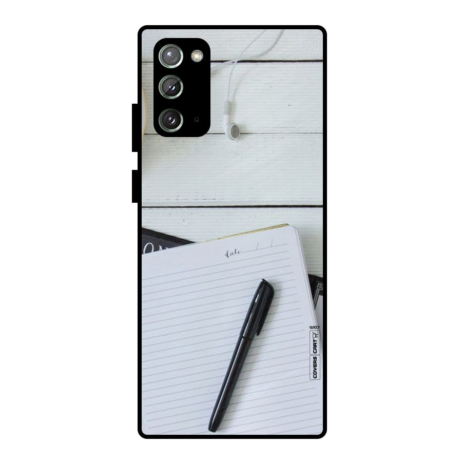 Headphones Notes Metal Back Case for Galaxy Note 20