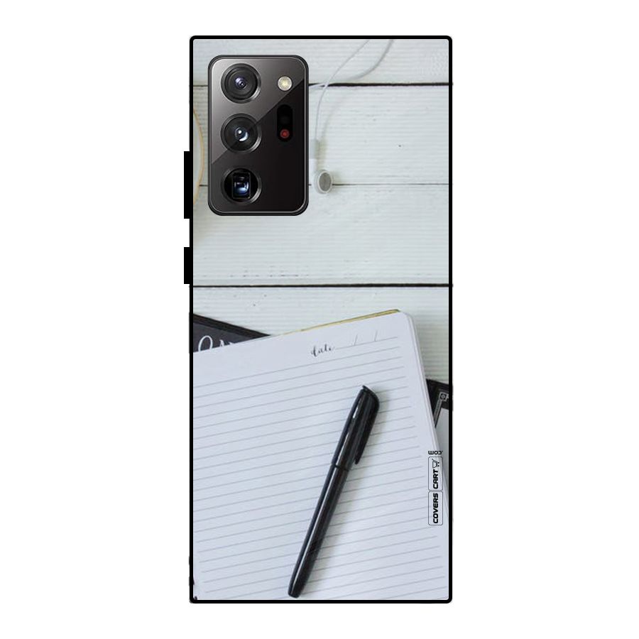 Headphones Notes Metal Back Case for Galaxy Note 20 Ultra 5G