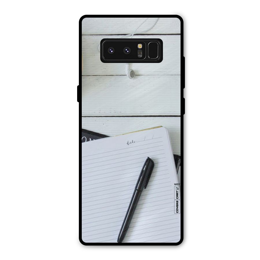 Headphones Notes Metal Back Case for Galaxy Note 8