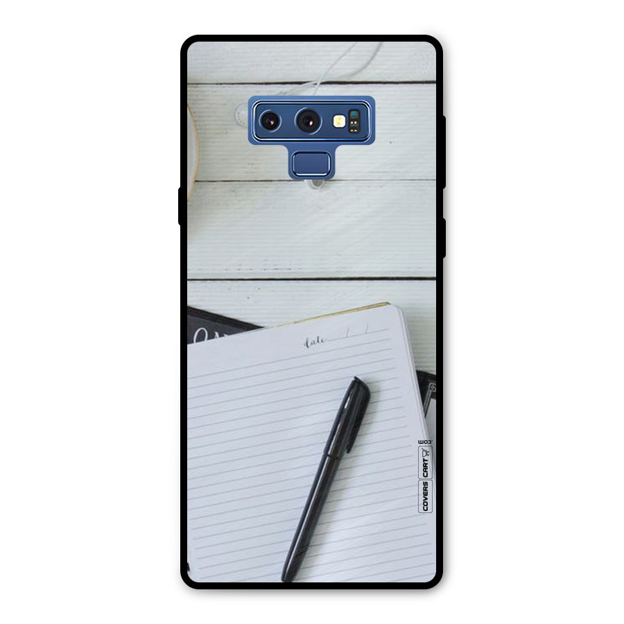 Headphones Notes Metal Back Case for Galaxy Note 9