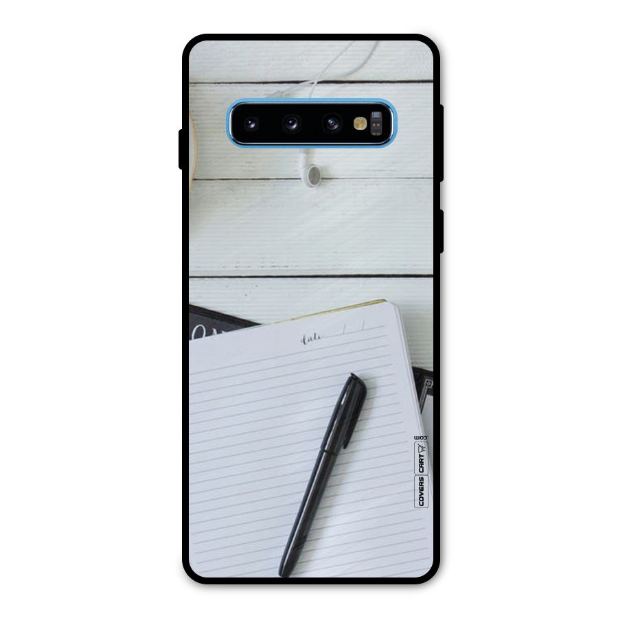 Headphones Notes Metal Back Case for Galaxy S10