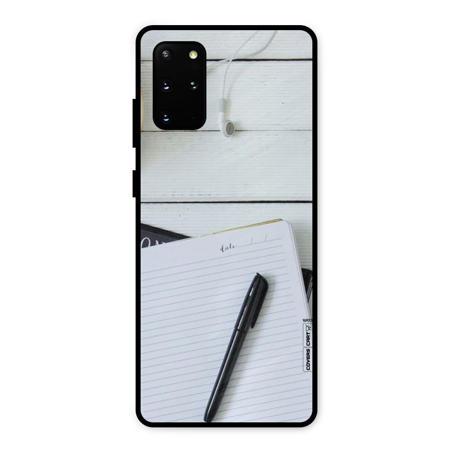 Headphones Notes Metal Back Case for Galaxy S20 Plus