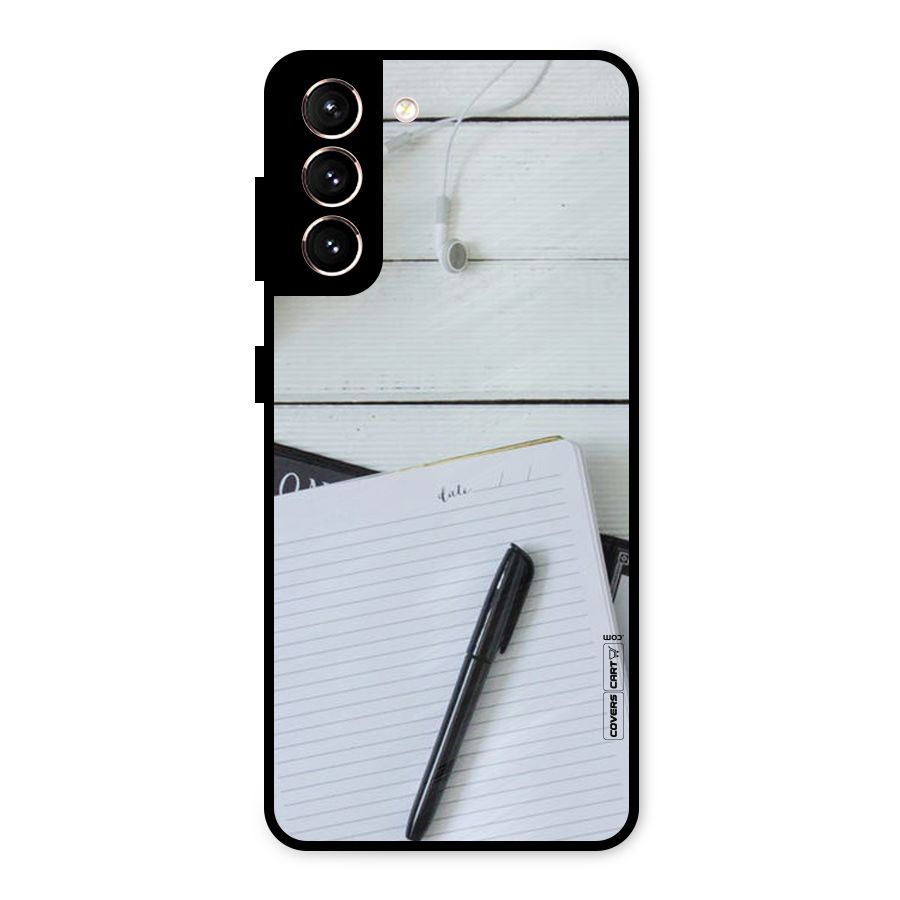 Headphones Notes Metal Back Case for Galaxy S21 5G