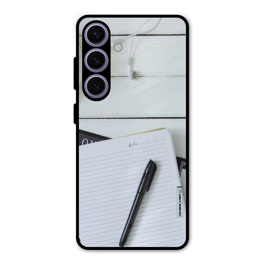 Headphones Notes Metal Back Case for Galaxy S24