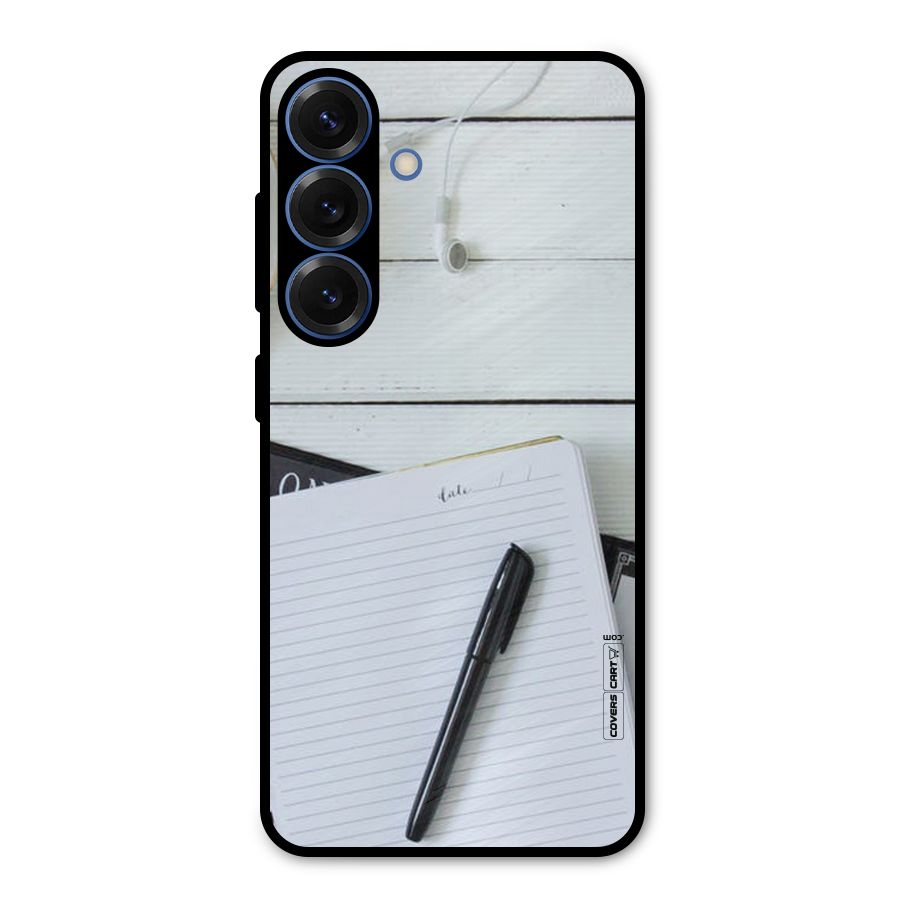 Headphones Notes Metal Back Case for Galaxy S25