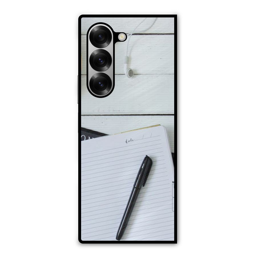 Headphones Notes Metal Back Case for Galaxy Z Fold6