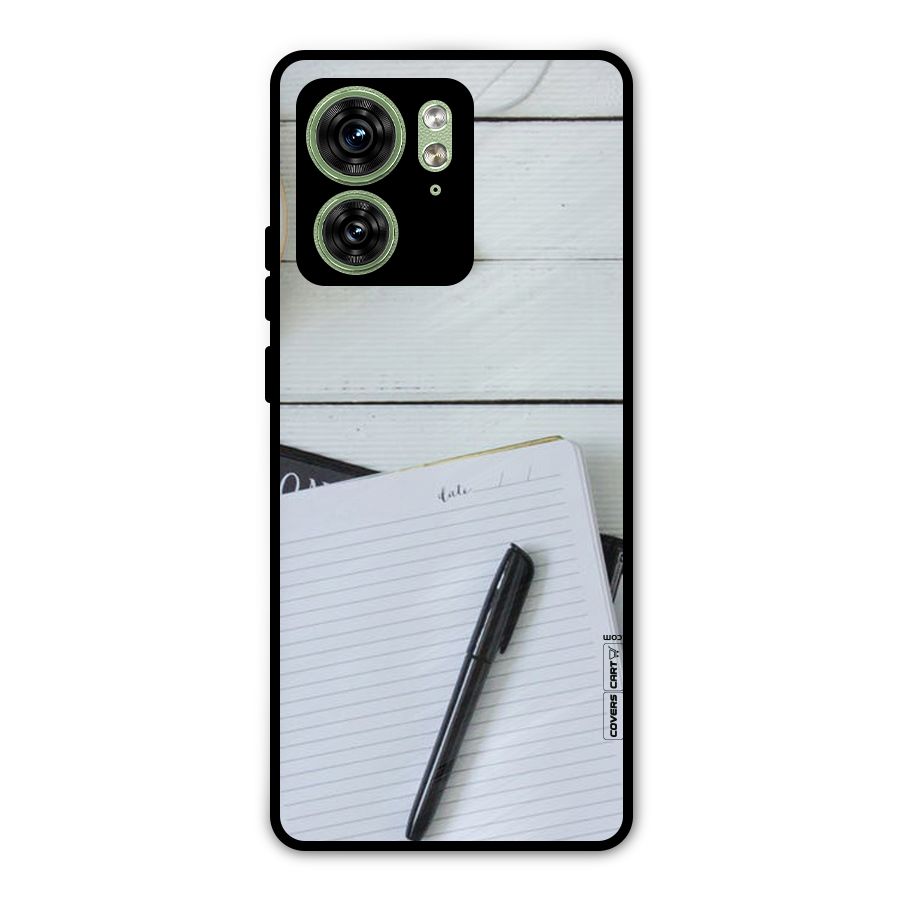Headphones Notes Metal Back Case for Motorola Edge 40 5G