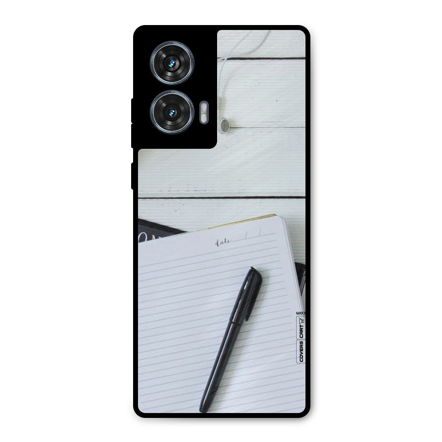 Headphones Notes Metal Back Case for Motorola Edge 50 Fusion