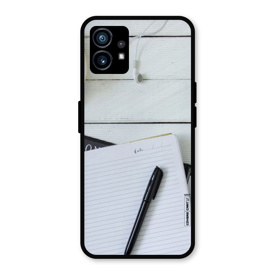 Headphones Notes Metal Back Case for Nothing Phone 1