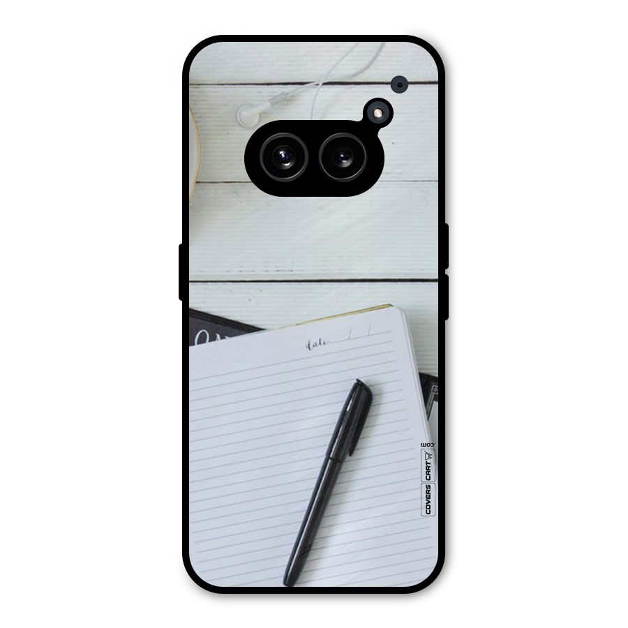 Headphones Notes Metal Back Case for Nothing Phone 2a Plus
