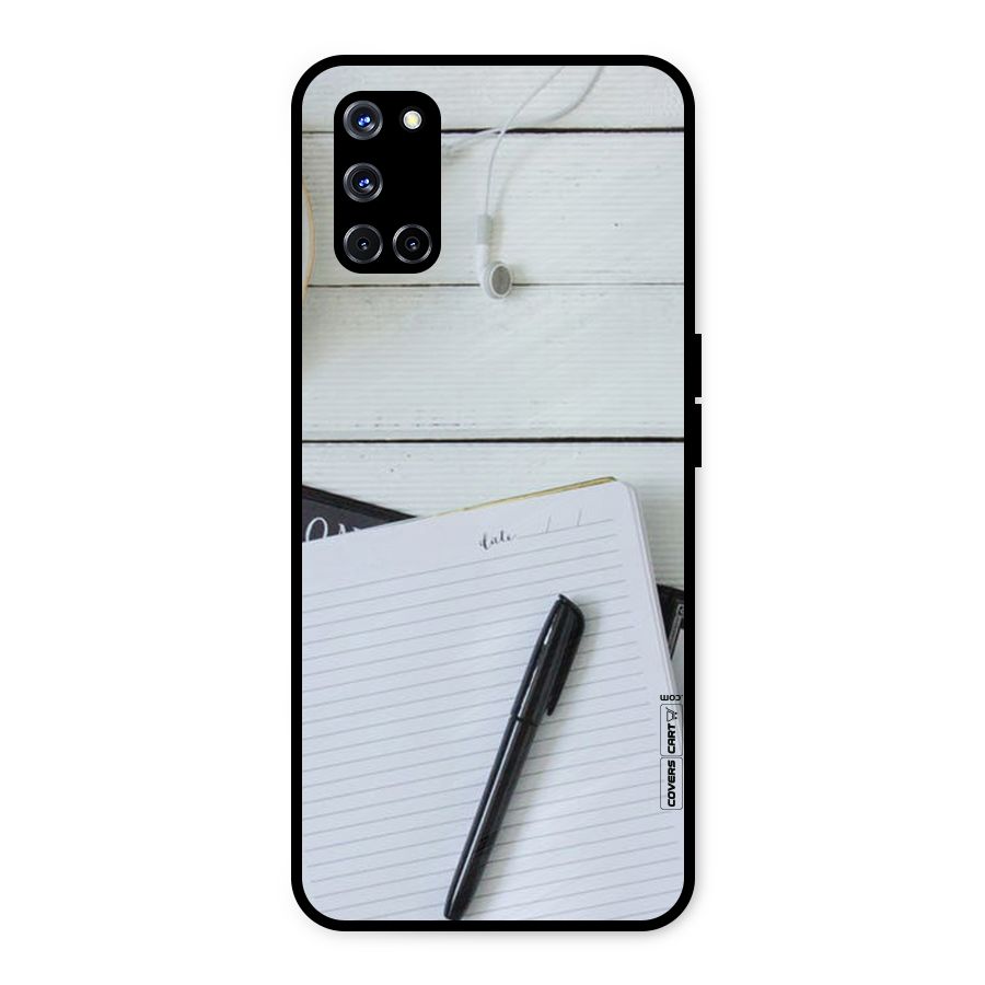 Headphones Notes Metal Back Case for Oppo A52