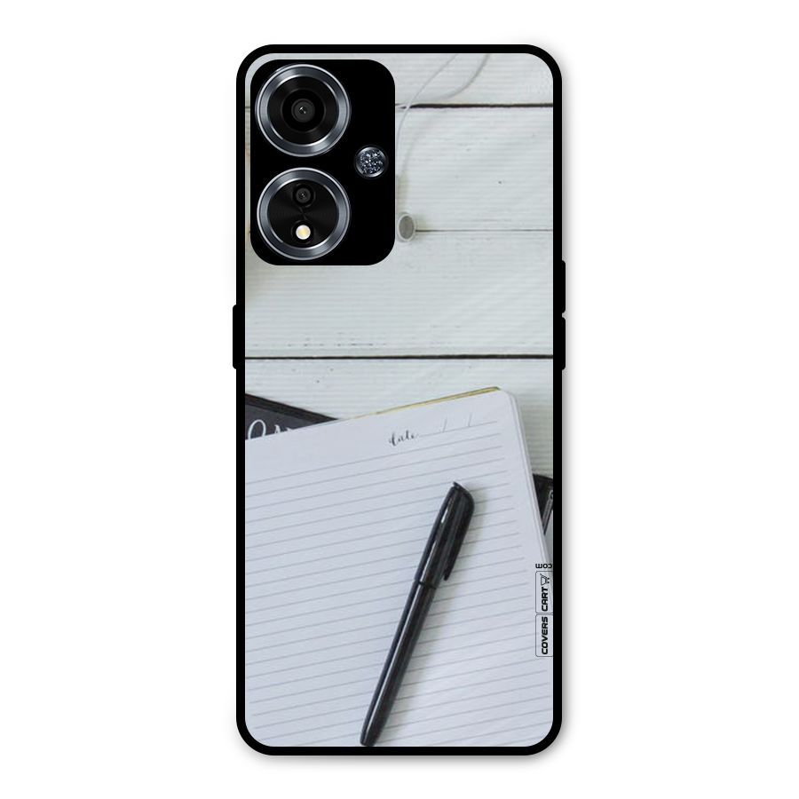 Headphones Notes Metal Back Case for Oppo A59