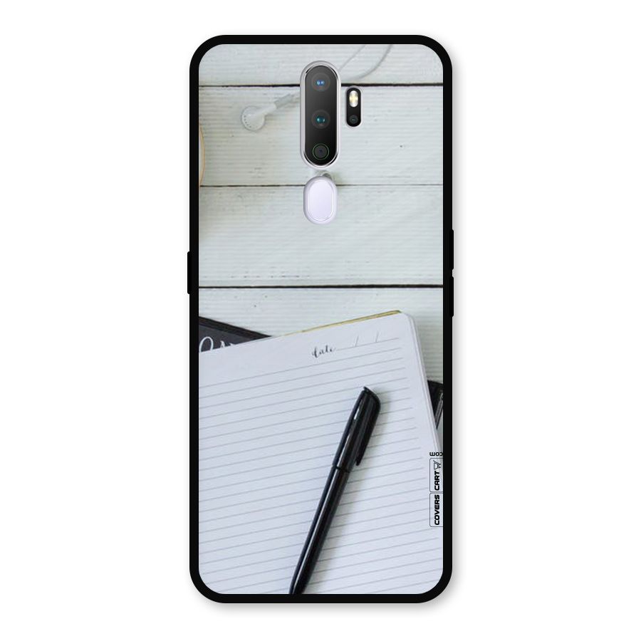 Headphones Notes Metal Back Case for Oppo A5 (2020)