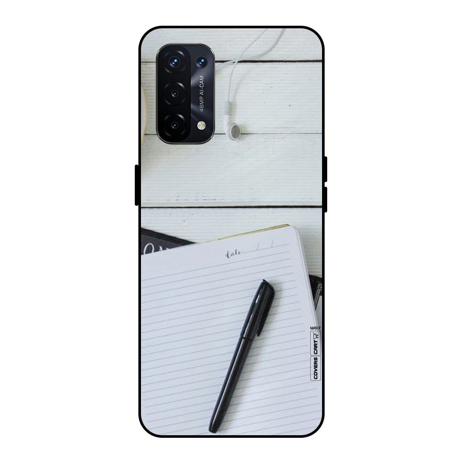Headphones Notes Metal Back Case for Oppo A74 5G