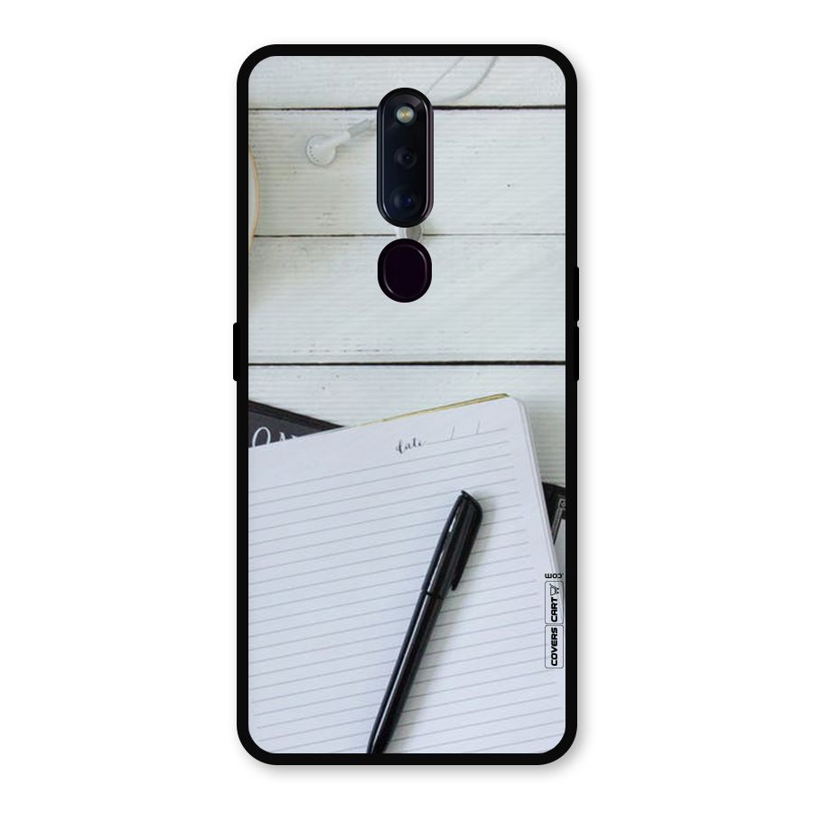 Headphones Notes Metal Back Case for Oppo F11 Pro
