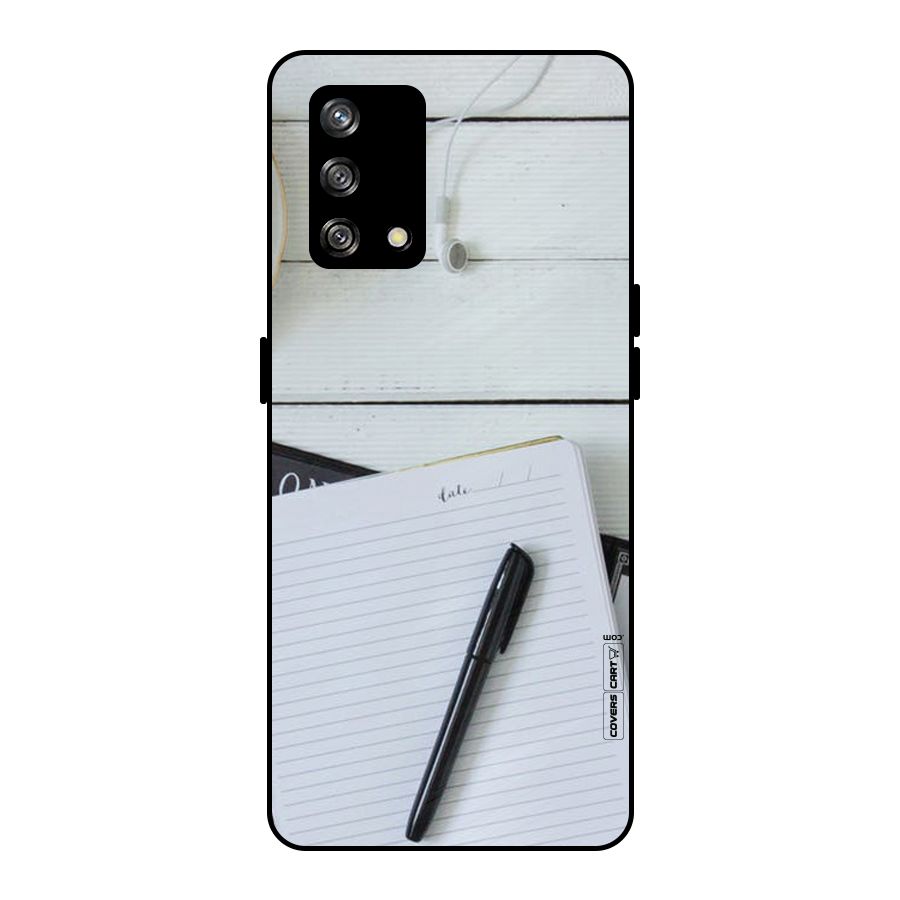 Headphones Notes Metal Back Case for Oppo F19