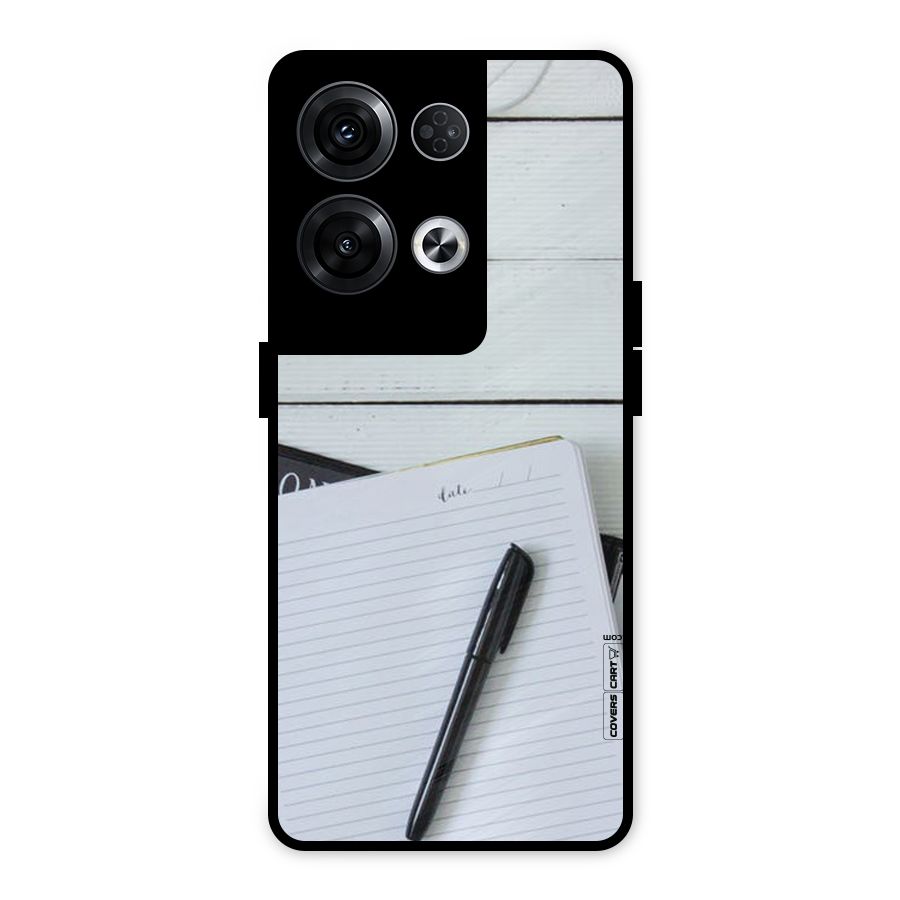 Headphones Notes Metal Back Case for Oppo Reno8 Pro 5G