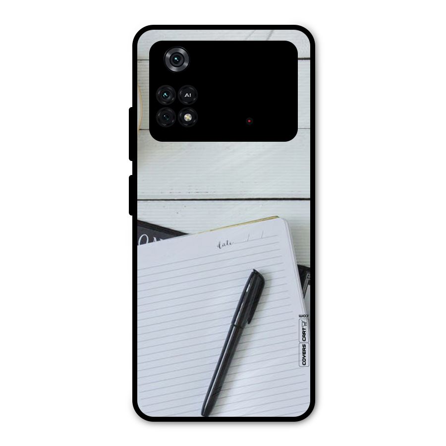 Headphones Notes Metal Back Case for Poco M4 Pro 4G