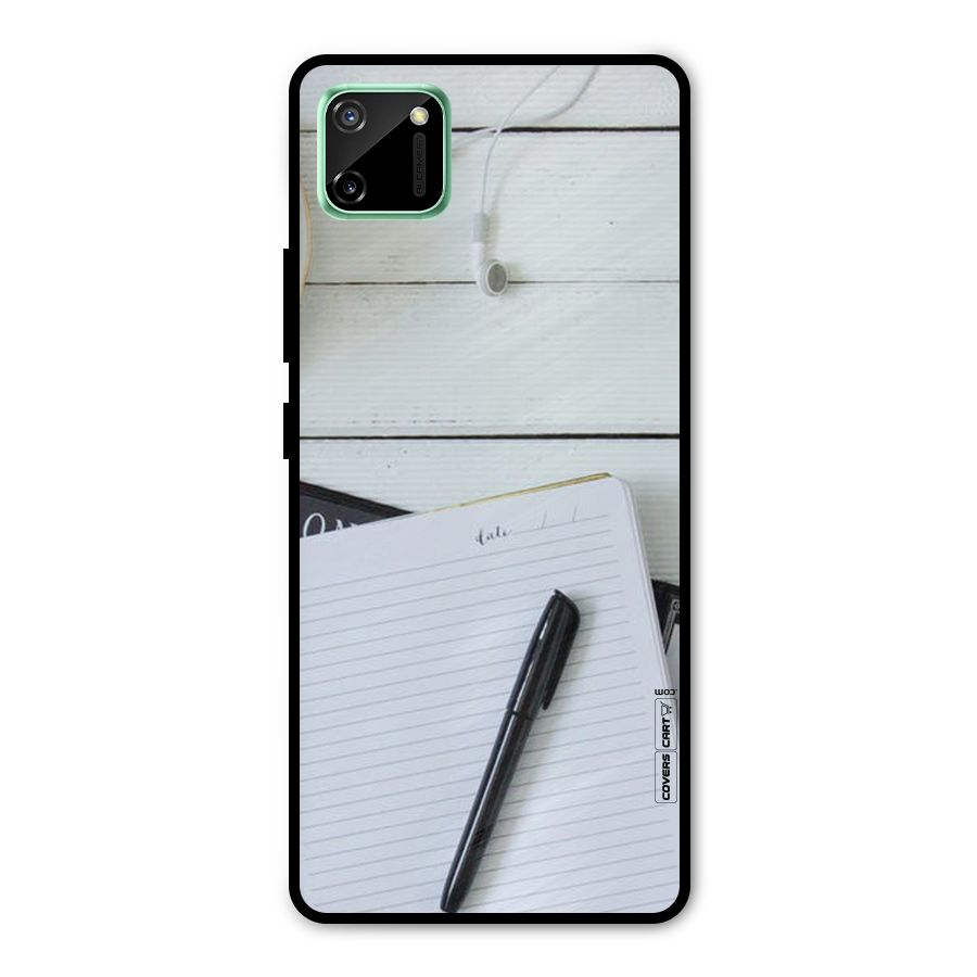 Headphones Notes Metal Back Case for Realme C11