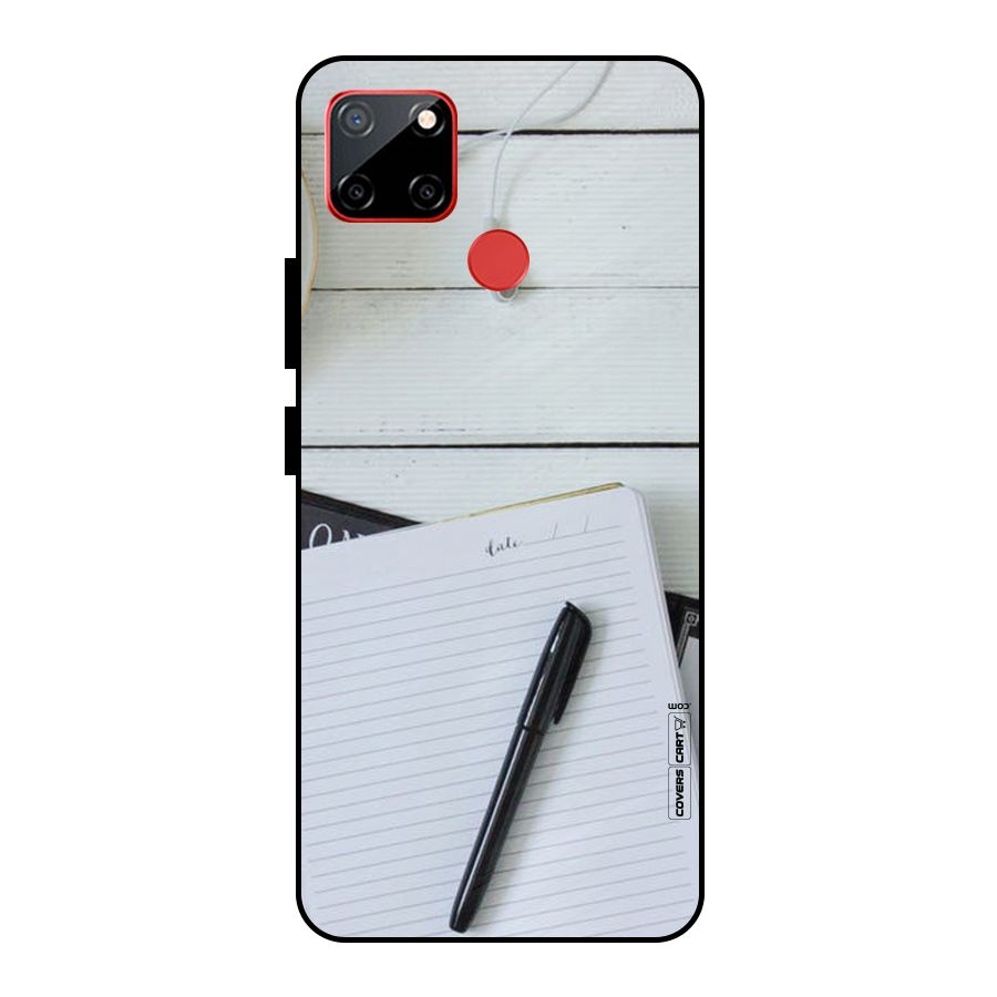 Headphones Notes Metal Back Case for Realme C12