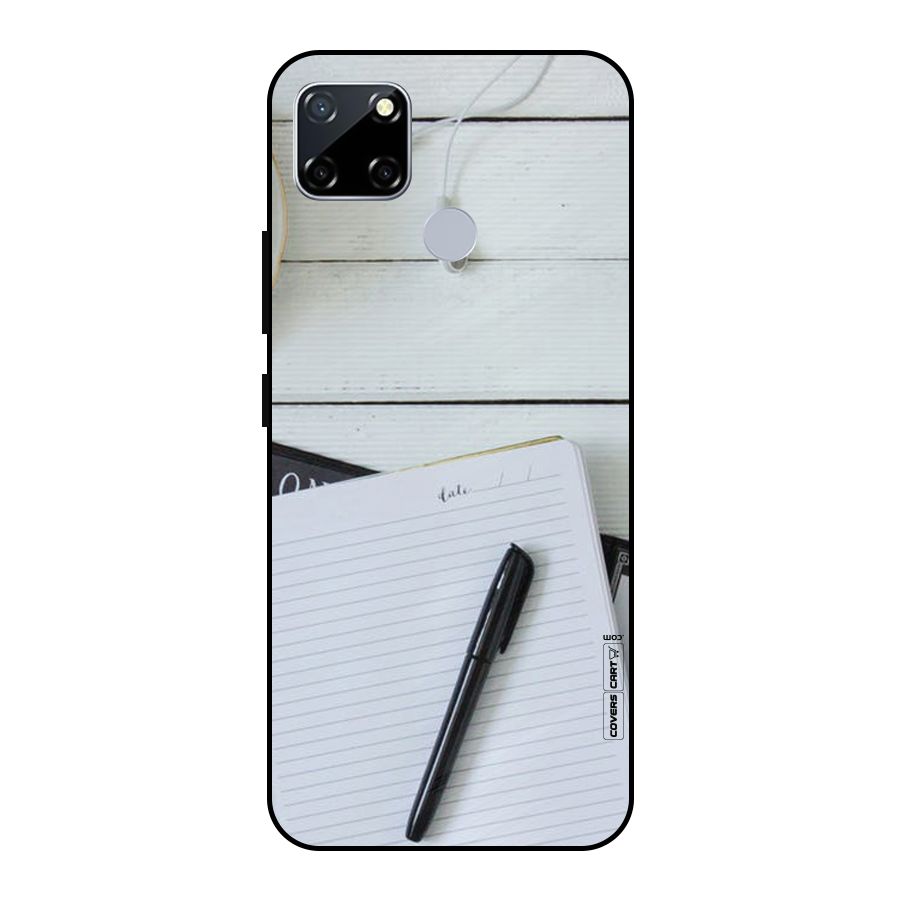 Headphones Notes Metal Back Case for Realme Narzo 20