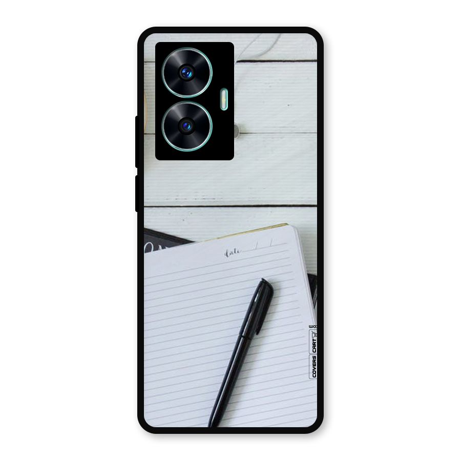 Headphones Notes Metal Back Case for Realme Narzo N55