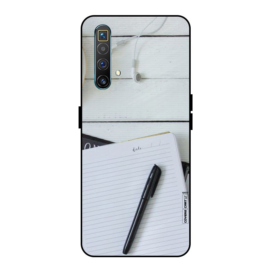 Headphones Notes Metal Back Case for Realme X3