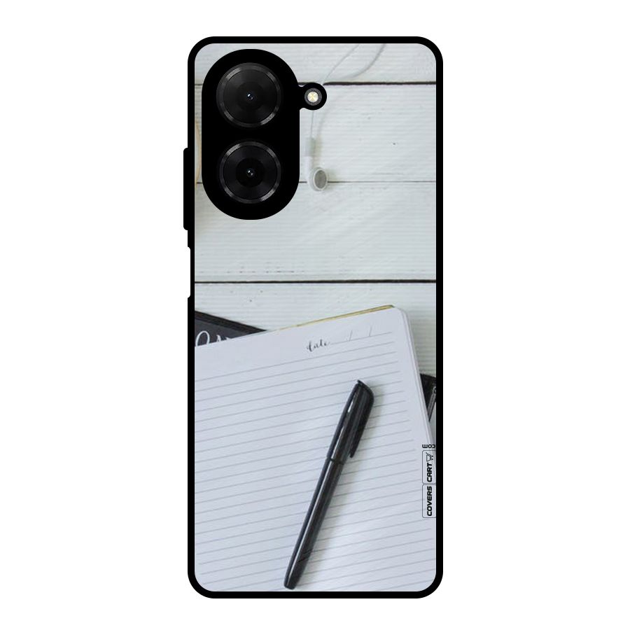 Headphones Notes Metal Back Case for Redmi A5 4G