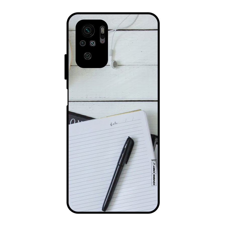 Headphones Notes Metal Back Case for Redmi Note 11 SE