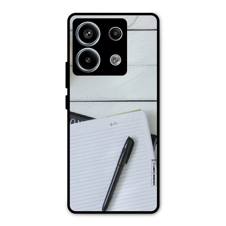 Headphones Notes Metal Back Case for Redmi Note 13 Pro 5G