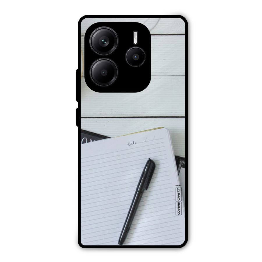 Headphones Notes Metal Back Case for Redmi Note 14 5G
