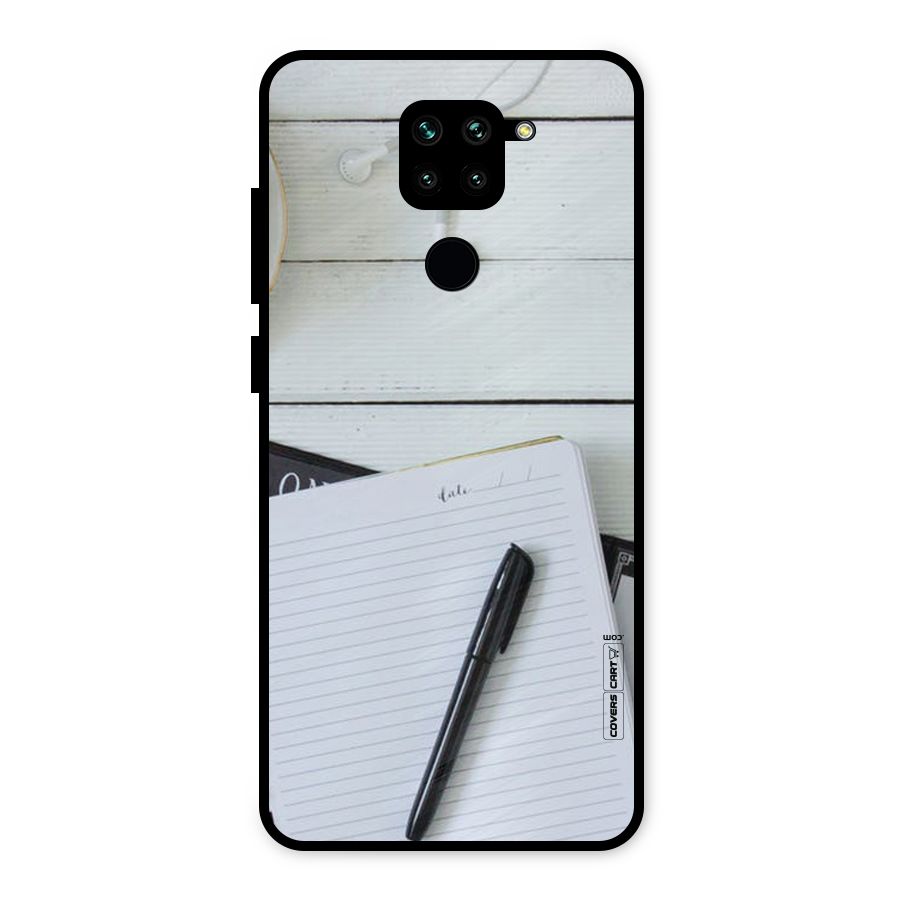 Headphones Notes Metal Back Case for Redmi Note 9