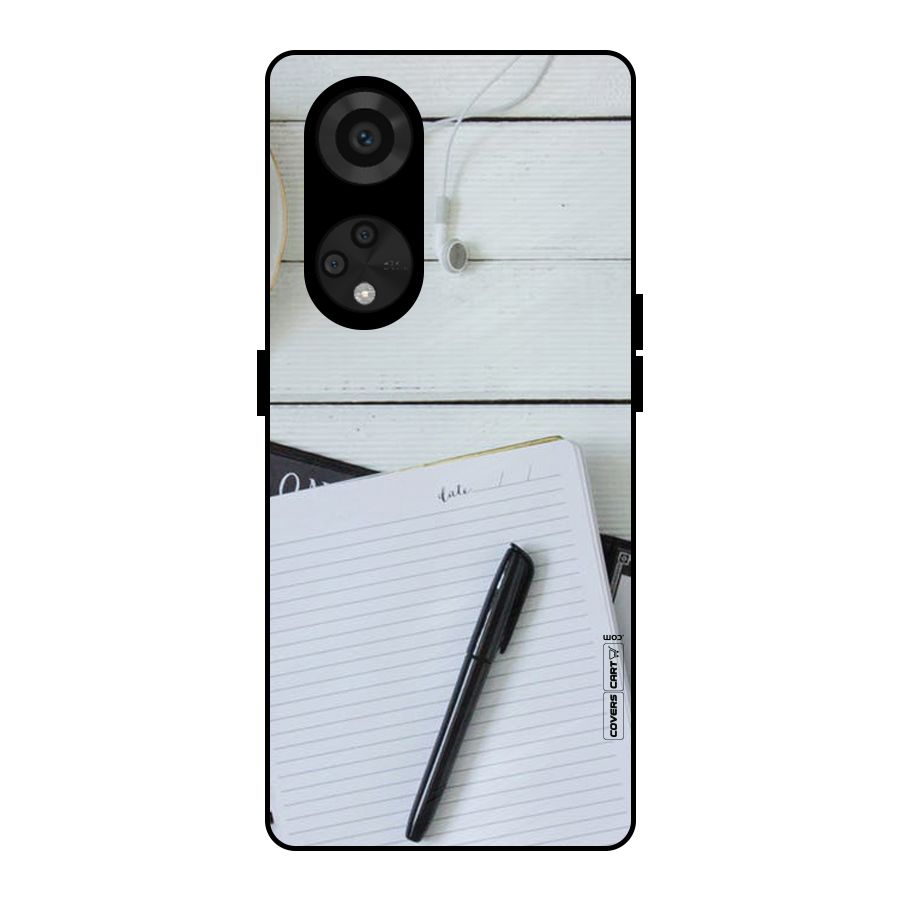 Headphones Notes Metal Back Case for Reno8 T 5G