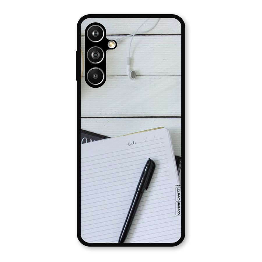 Headphones Notes Metal Back Case for Samsung Galaxy M54