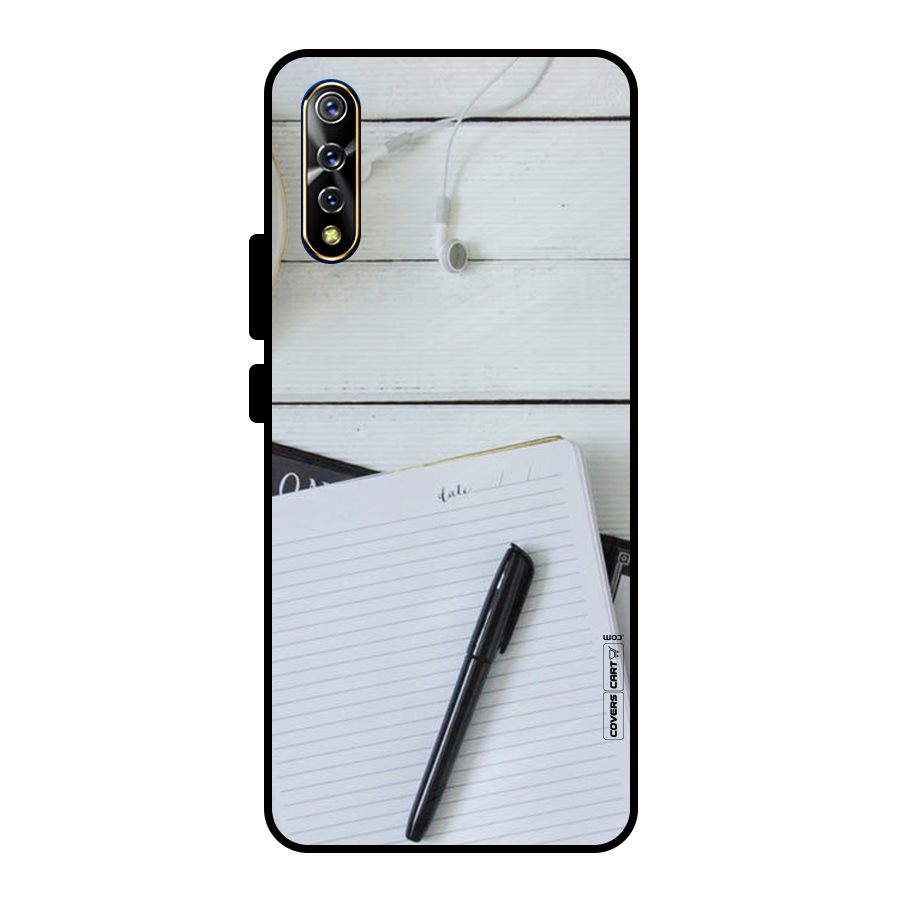 Headphones Notes Metal Back Case for Vivo S1