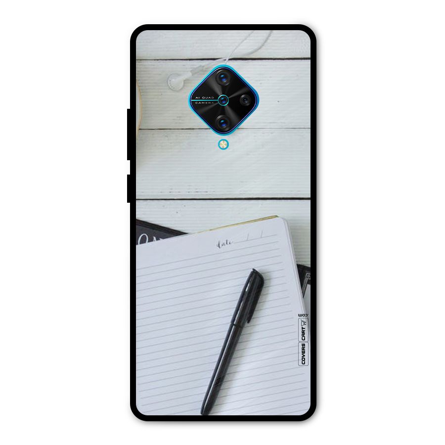 Headphones Notes Metal Back Case for Vivo S1 Pro