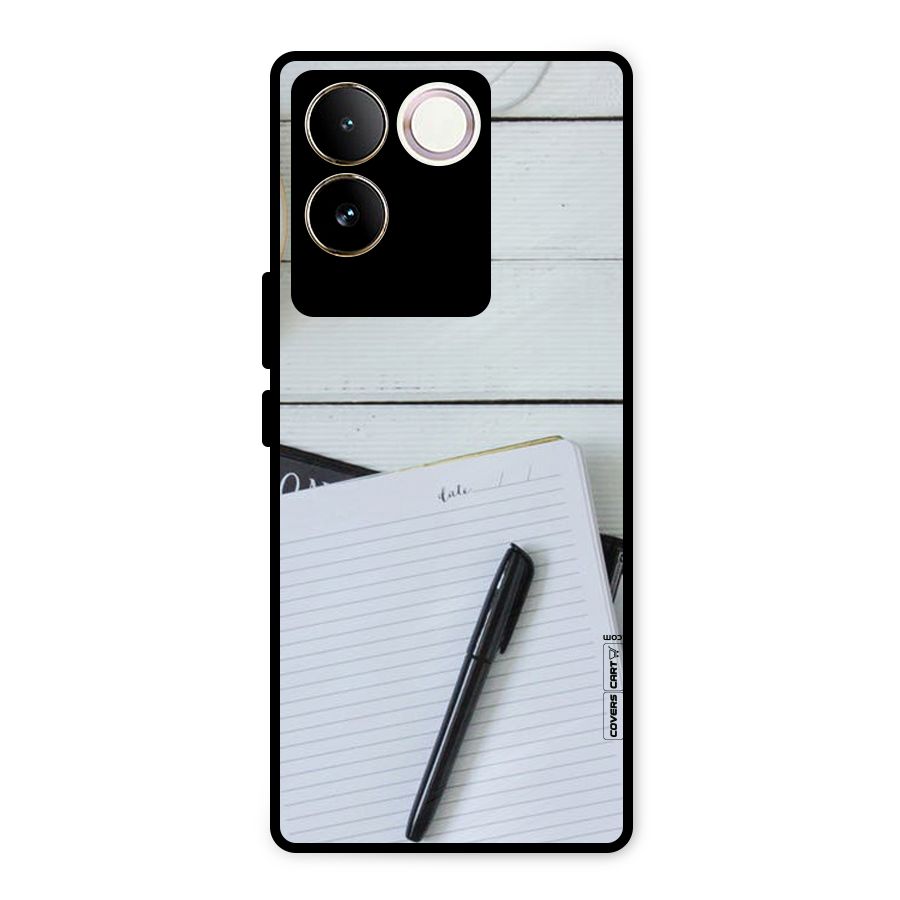Headphones Notes Metal Back Case for Vivo T2 Pro