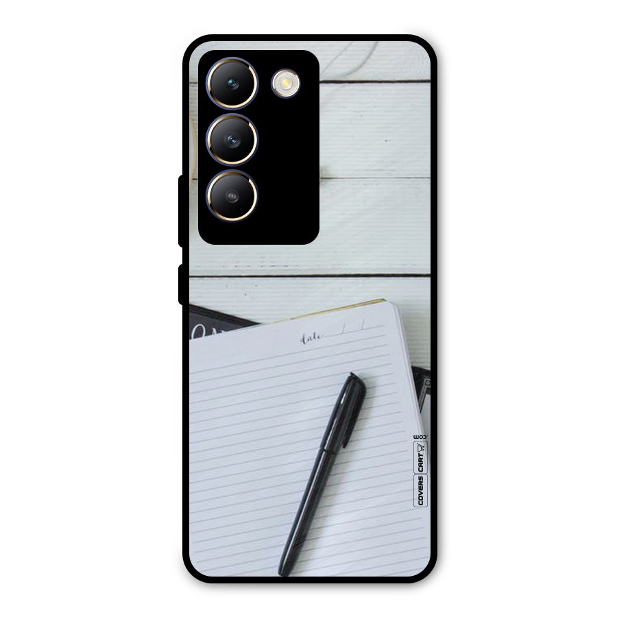 Headphones Notes Metal Back Case for Vivo T3 5G